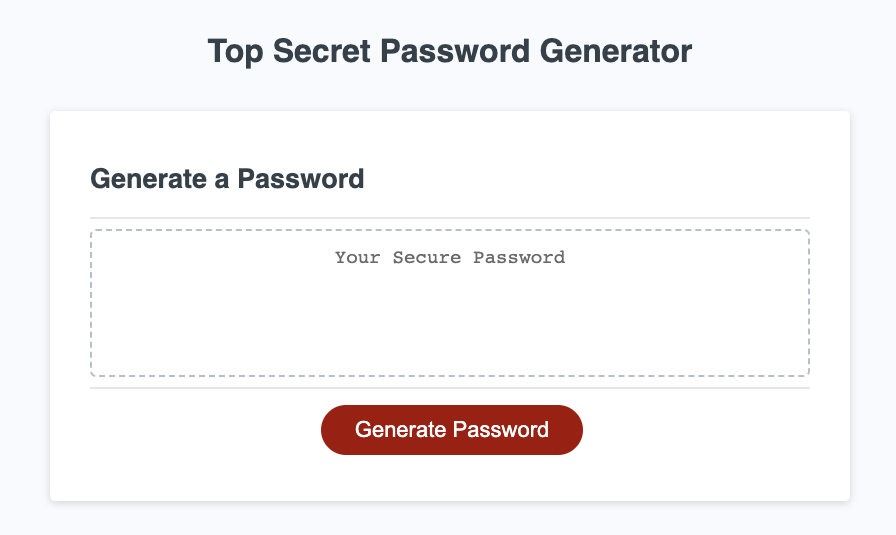 Top Secret Password Generator